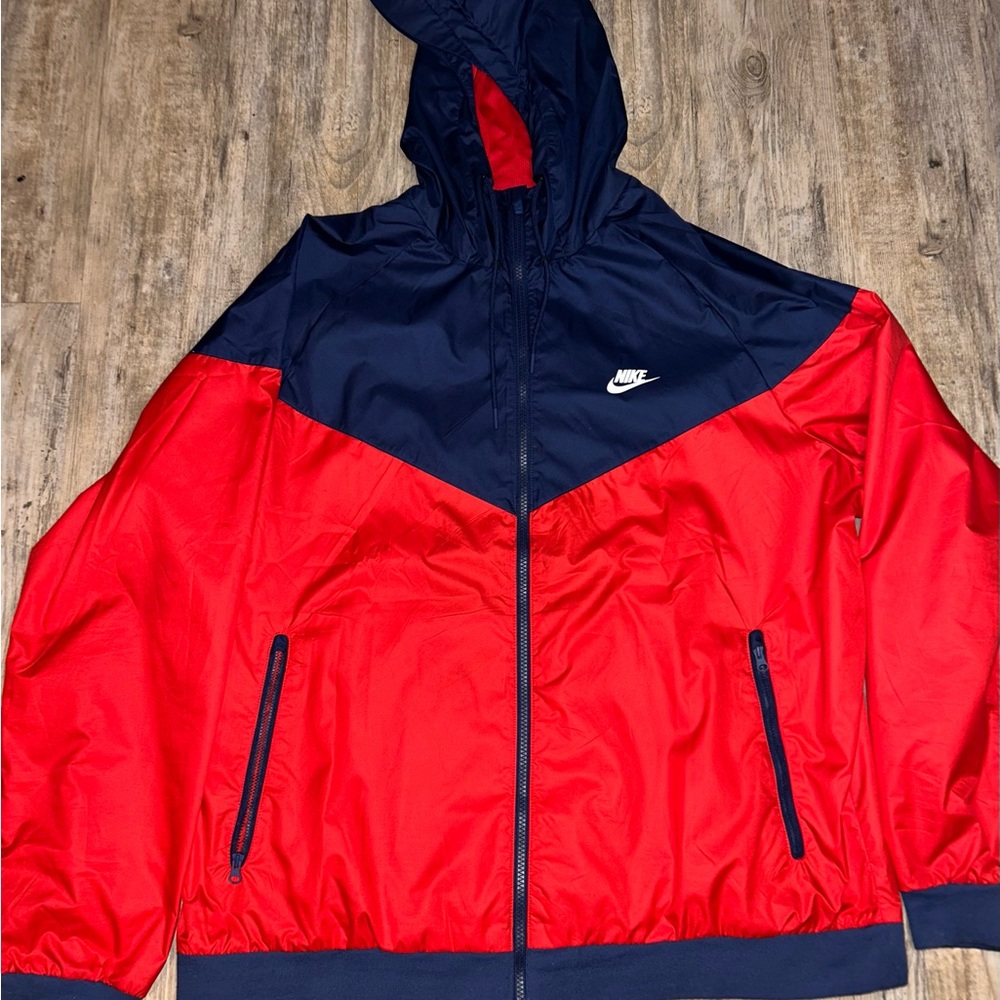 Nike Red and Blue Windbreaker Lightweight Jacket